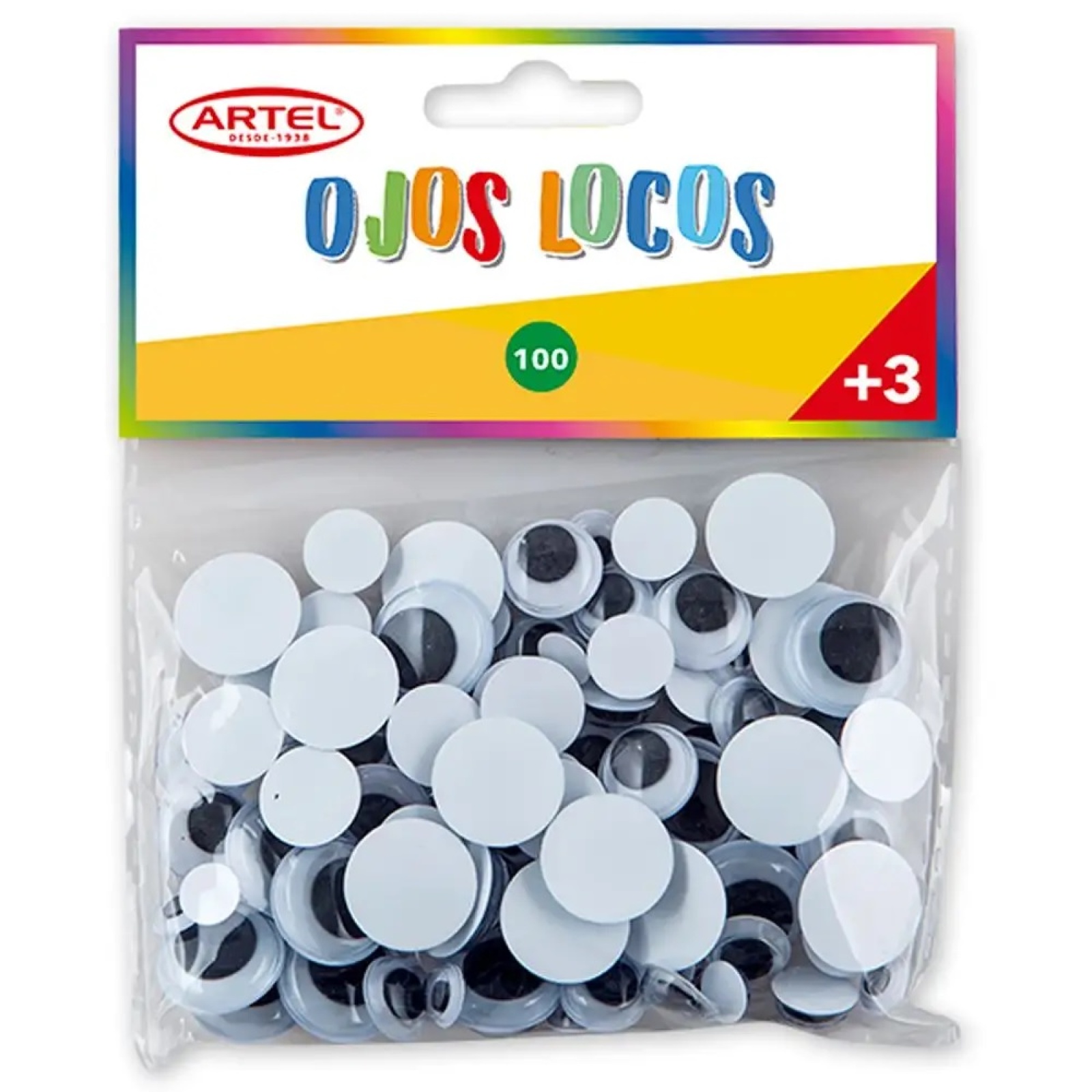 Ojos locos diferentes tamaños 100 unidades Artel