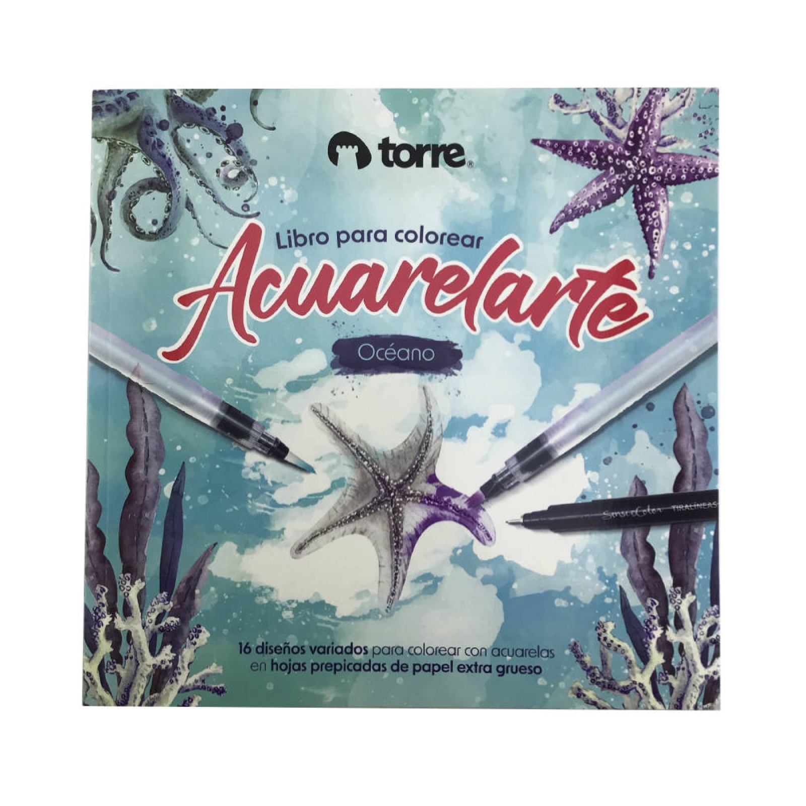 LIBRO COLOREAR ACUARELA-TORRE