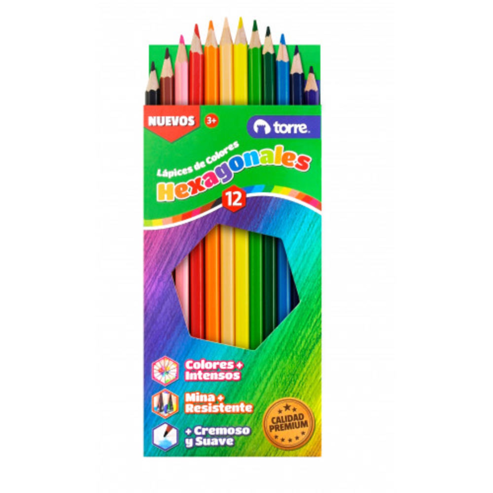 LAPICES 12 COLORES HEXAG. TORRE IMAGIA