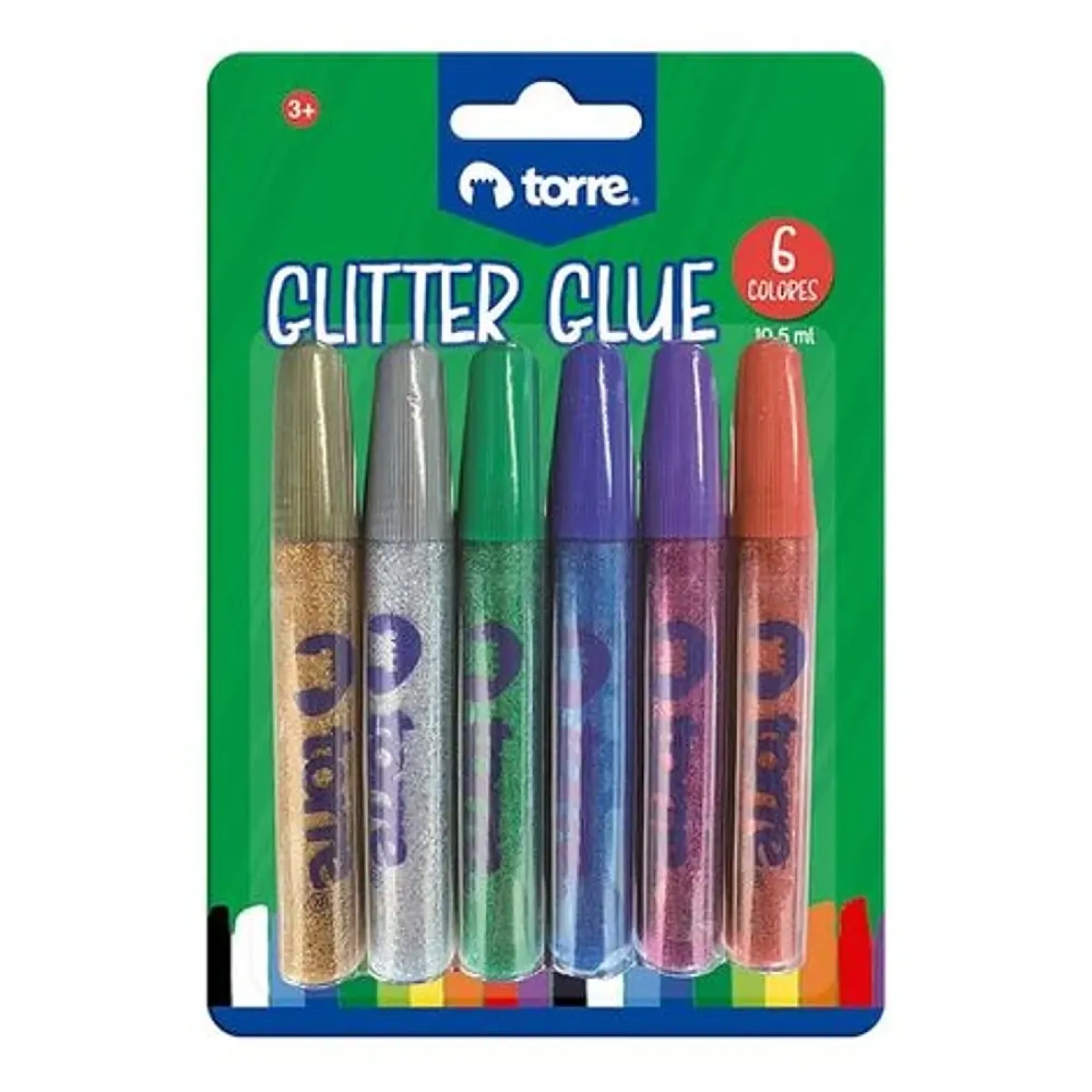 GLITTER GLUE 6 COLORES TORRE