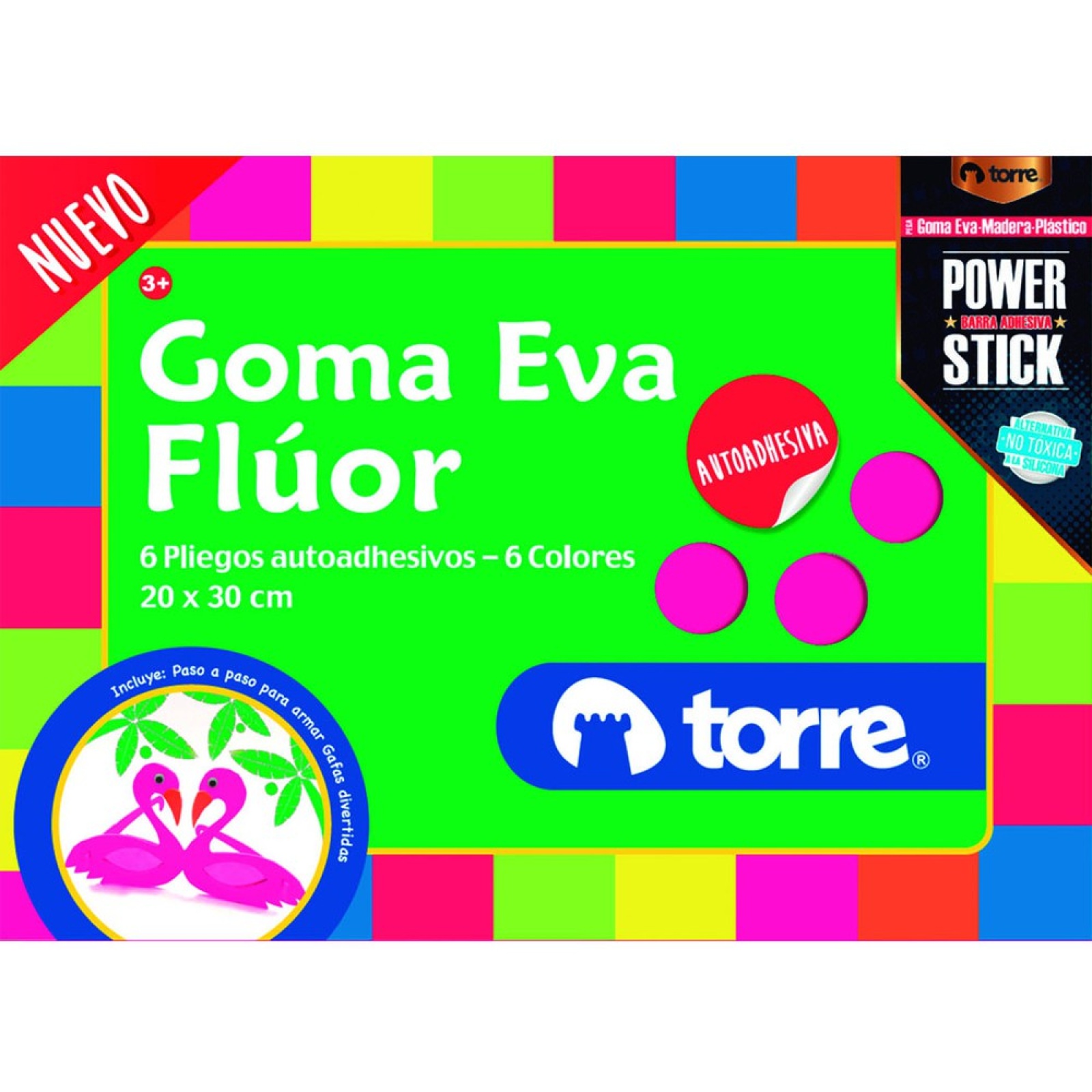 BOLSON GOMA EVA FLUOR C/STICKER TORRE