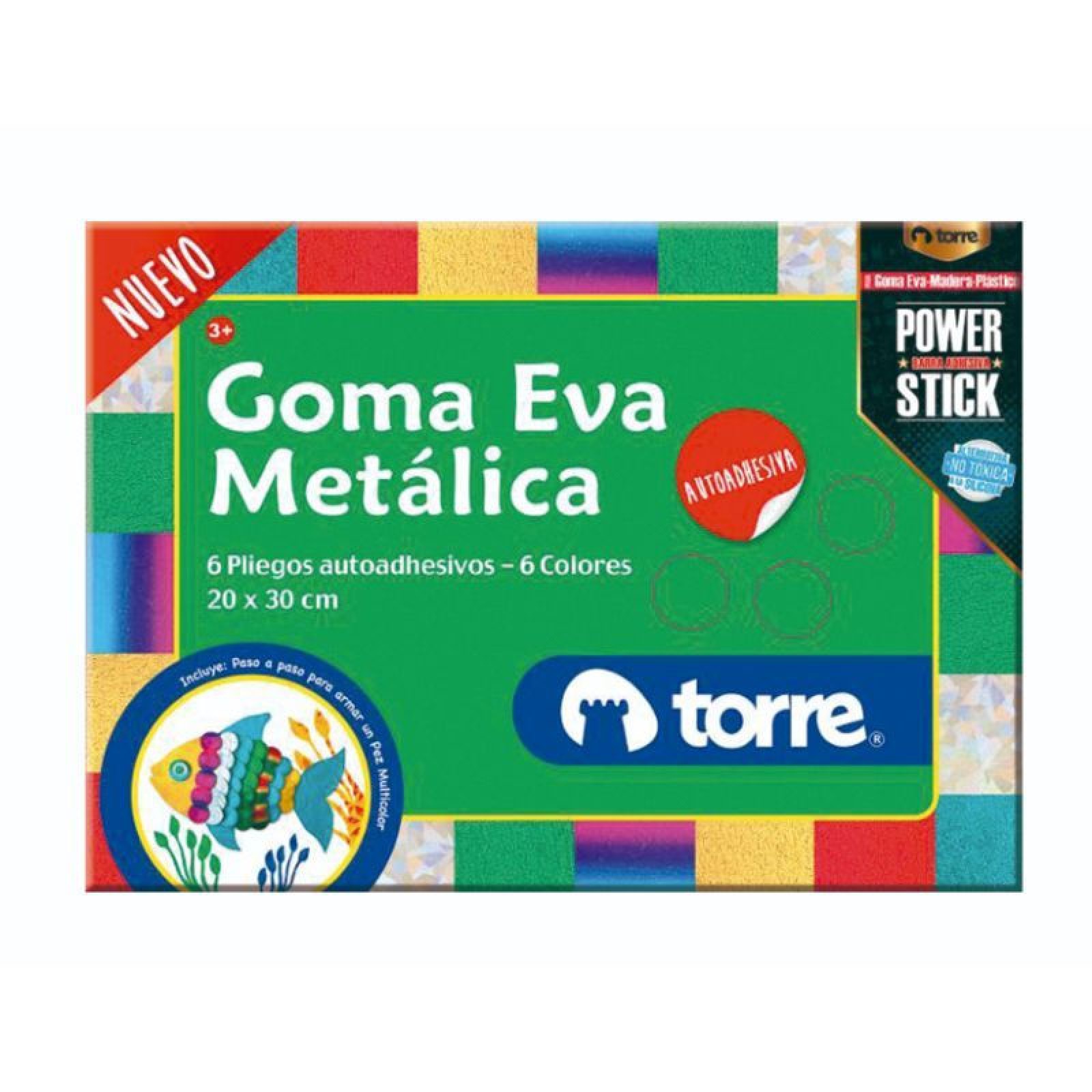 BOLSON GOMA EVA METÁLICA C/STICKER TORRE