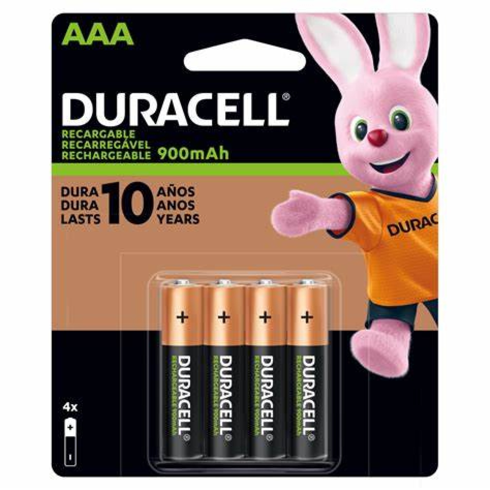 PILA RECARGABLE AAA X 4 DURACELL 900 MAH