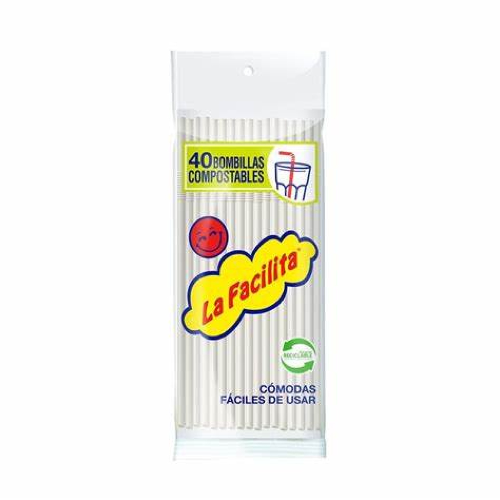BOMBILLA FLEXIBLE  COMPOSTABLE PQ X 40UN
