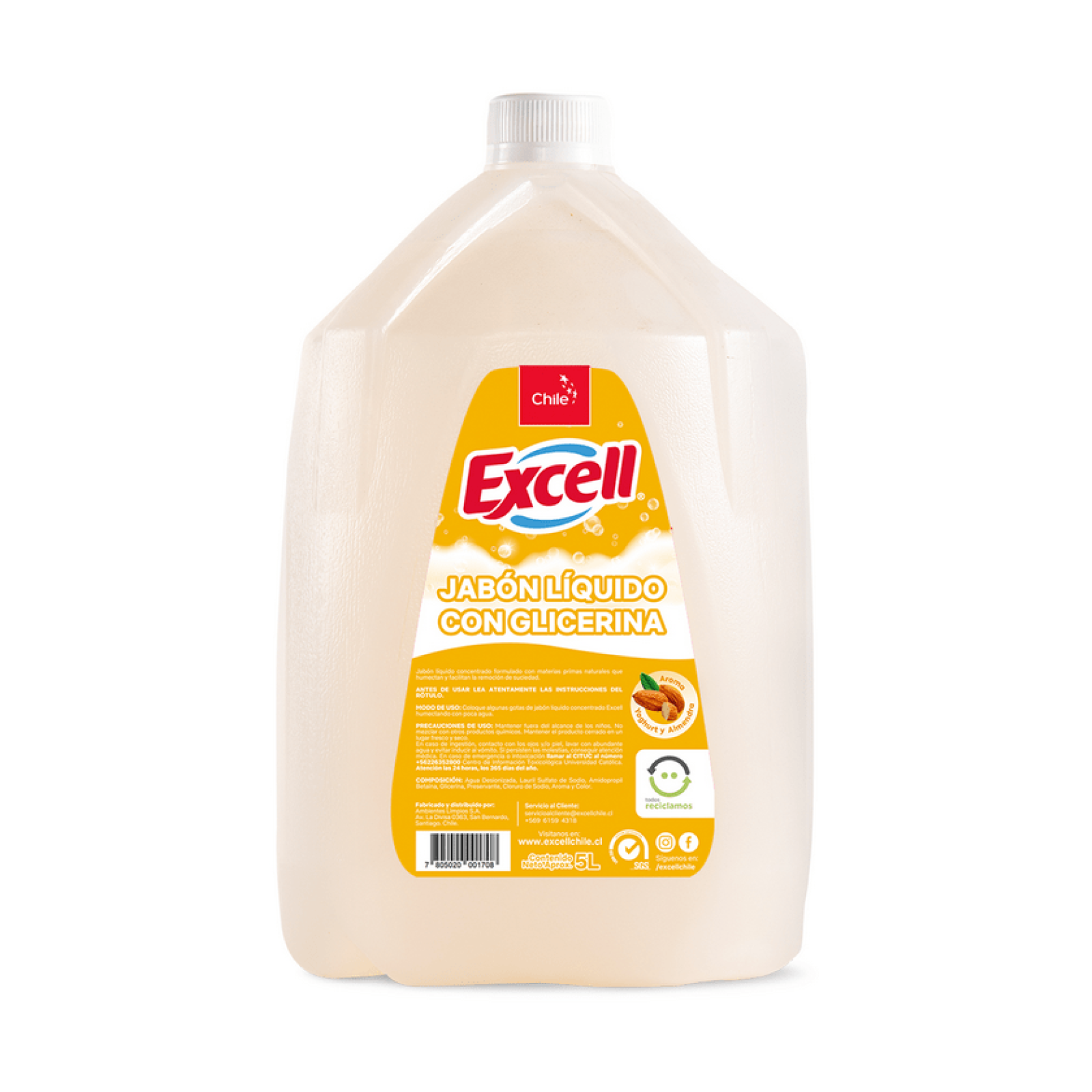 JABON LIQUIDO YOGHURT Y ALMENDRAS 5L EXCELL
