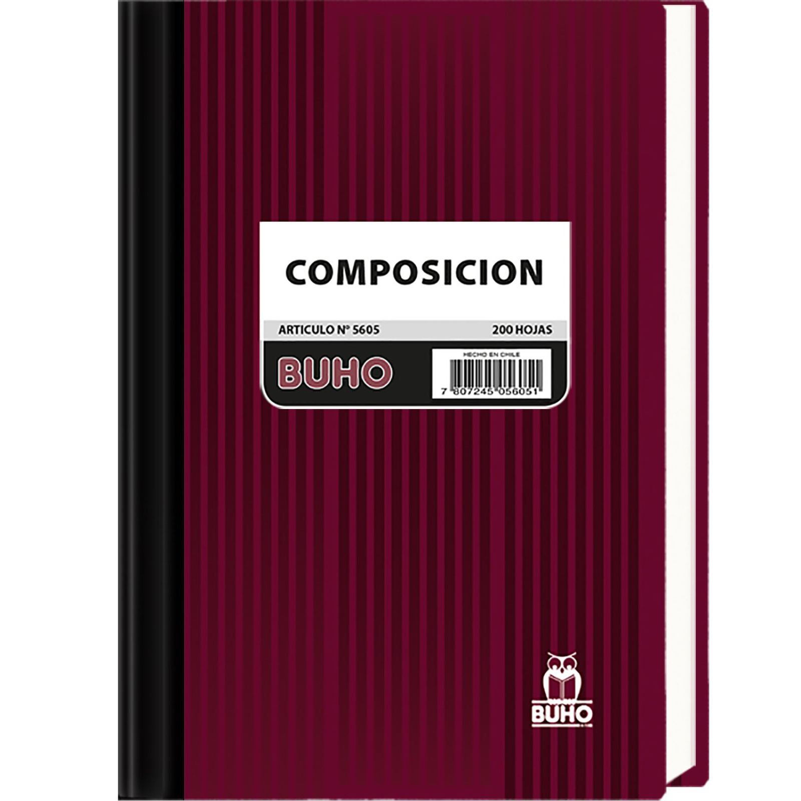 CUADERNO EMPASTADO BUHO LISO COMPOSICION 200Hjs